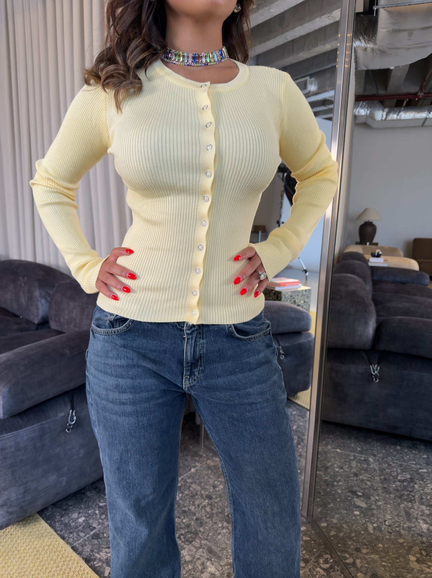 Lemon Knit Top