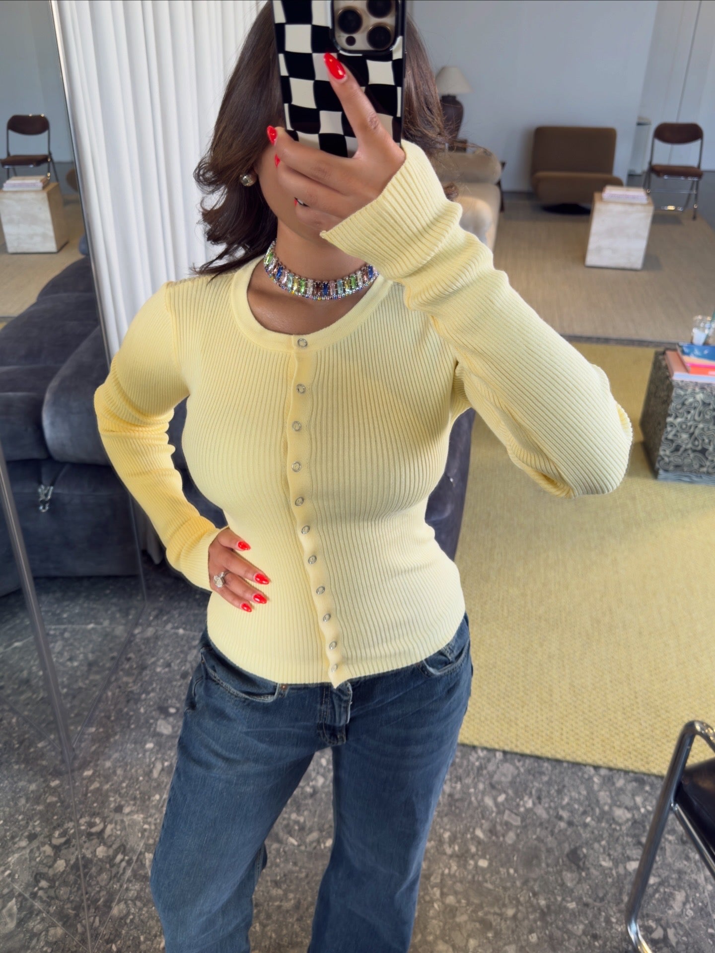 Lemon Knit Top