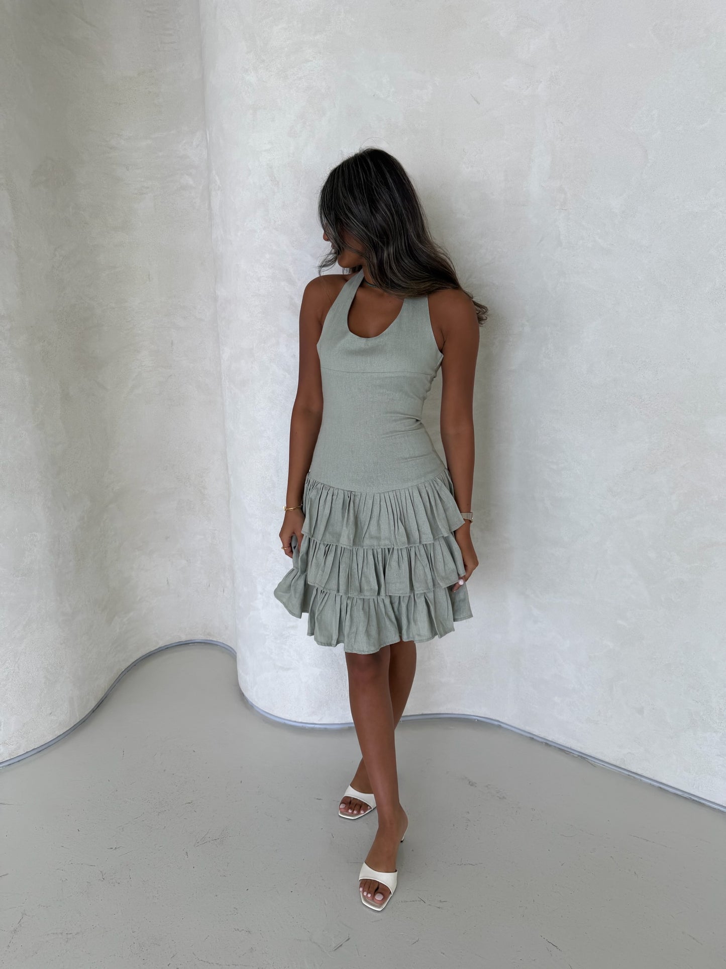 Raffles dress in mint