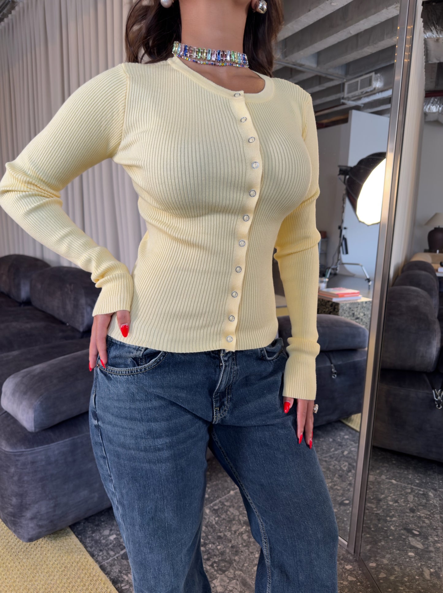 Lemon Knit Top