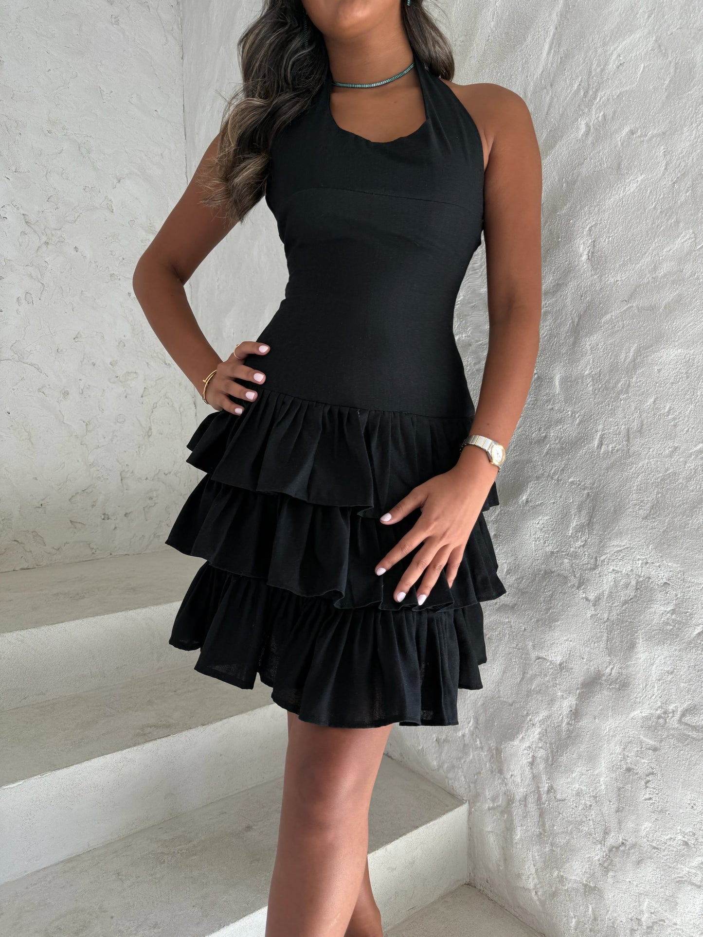 Raffles dress in black
